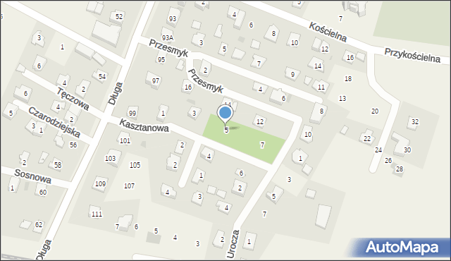 Bramki, Kasztanowa, 5, mapa Bramki