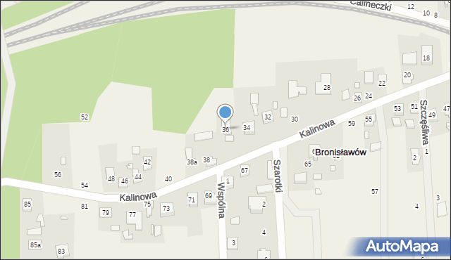 Bronisławów, Kalinowa, 36, mapa Bronisławów