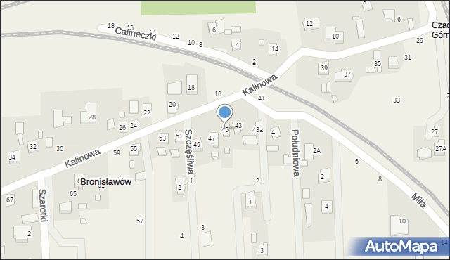 Bronisławów, Kalinowa, 45, mapa Bronisławów