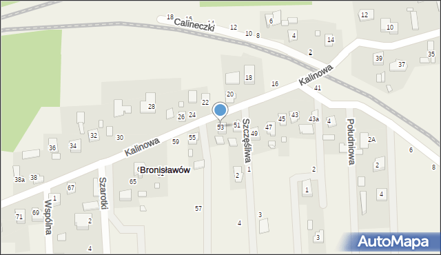 Bronisławów, Kalinowa, 53, mapa Bronisławów