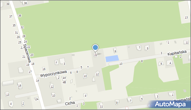 Bronisławów, Kapitańska, 11, mapa Bronisławów