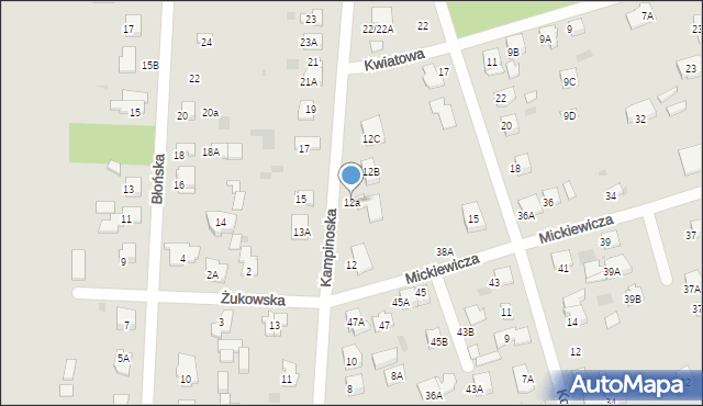 Brwinów, Kampinoska, 12a, mapa Brwinów