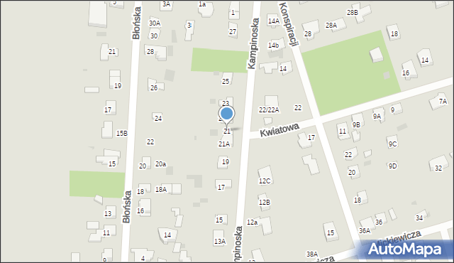 Brwinów, Kampinoska, 21, mapa Brwinów