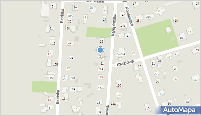 Brwinów, Kampinoska, 23A, mapa Brwinów