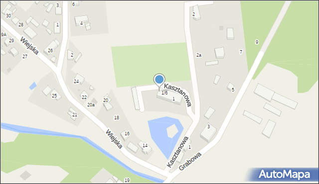 Brynek, Kasztanowa, 1/8, mapa Brynek