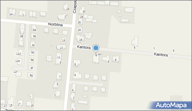 Brzezie k. Sulechowa, Kantora Tadeusza, 4, mapa Brzezie k. Sulechowa