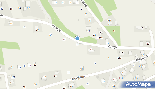 Brzoskwinia, Kamyk, 13, mapa Brzoskwinia