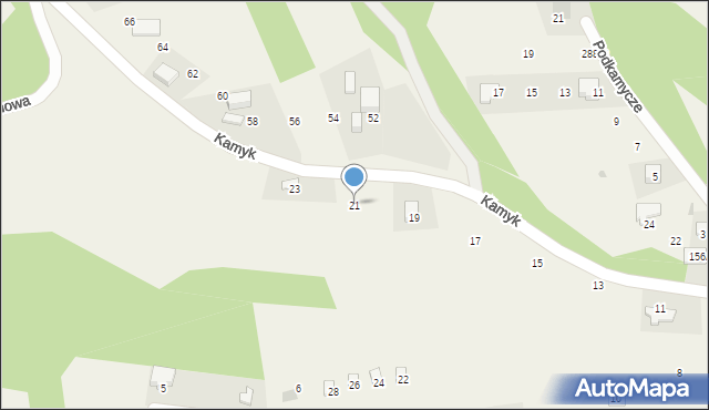 Brzoskwinia, Kamyk, 21, mapa Brzoskwinia