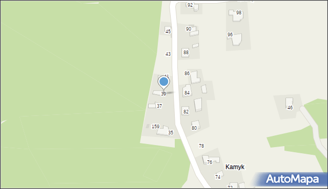 Brzoskwinia, Kamyk, 39, mapa Brzoskwinia