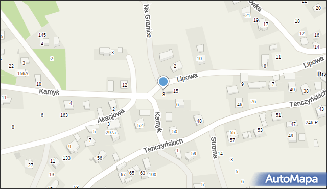 Brzoskwinia, Kamyk, 8, mapa Brzoskwinia