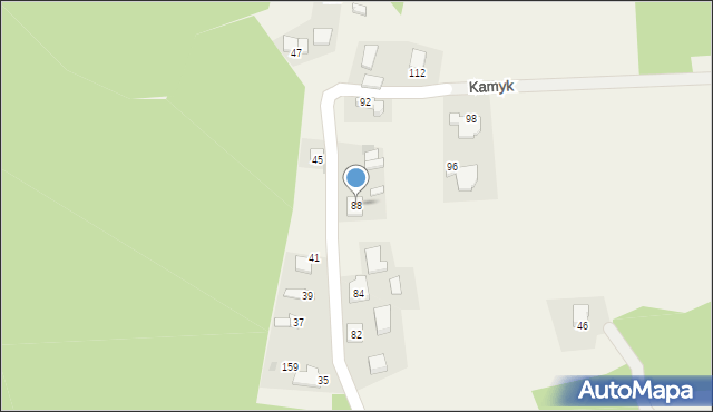 Brzoskwinia, Kamyk, 88, mapa Brzoskwinia