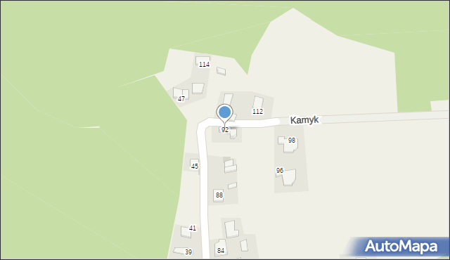 Brzoskwinia, Kamyk, 92, mapa Brzoskwinia