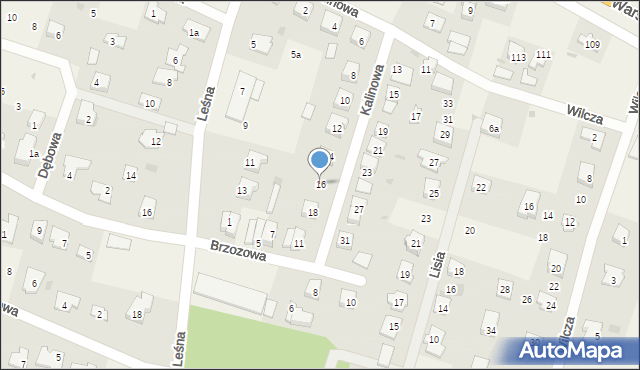 Brzozówka, Kalinowa, 16, mapa Brzozówka