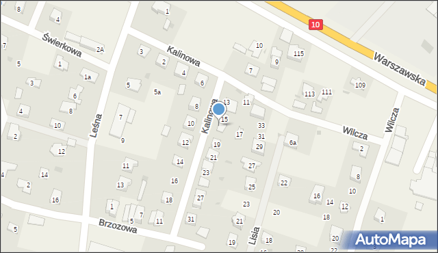 Brzozówka, Kalinowa, 17a, mapa Brzozówka