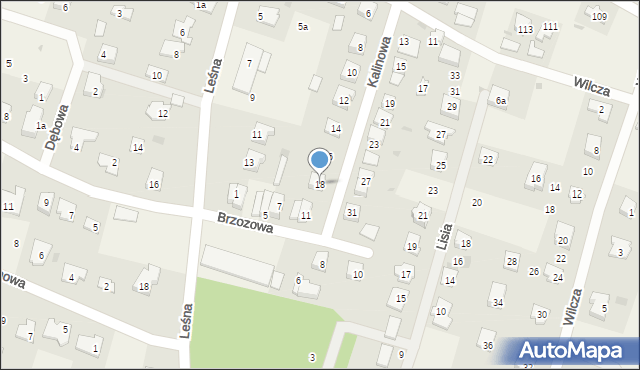 Brzozówka, Kalinowa, 18, mapa Brzozówka
