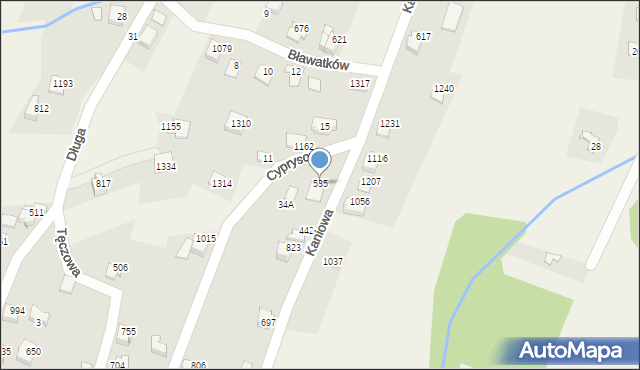 Buczkowice, Kaniowa, 535, mapa Buczkowice