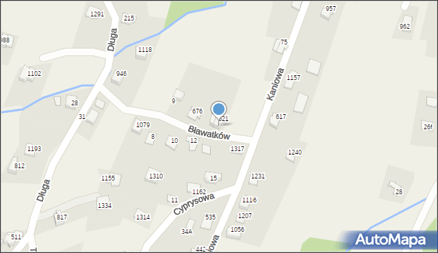 Buczkowice, Kaniowa, 621, mapa Buczkowice