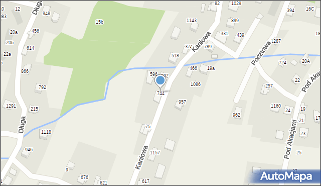 Buczkowice, Kaniowa, 744, mapa Buczkowice