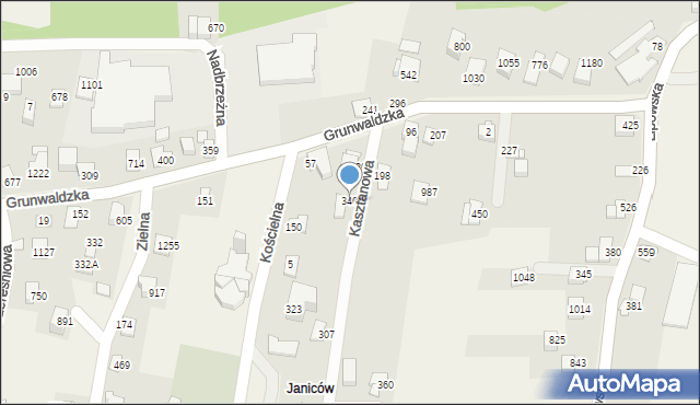 Buczkowice, Kasztanowa, 346, mapa Buczkowice