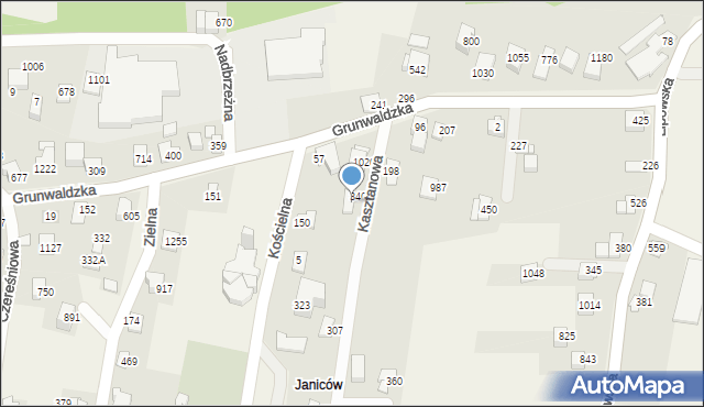 Buczkowice, Kasztanowa, 4, mapa Buczkowice