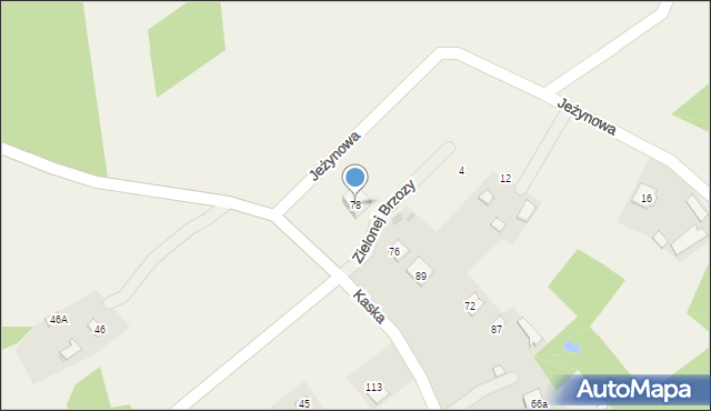 Budy Zosine, Kaska, 78, mapa Budy Zosine