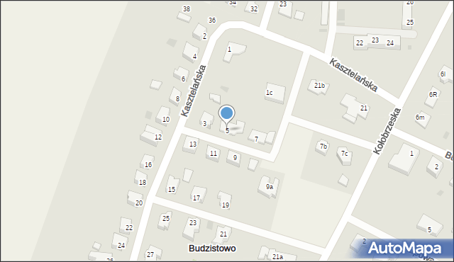 Budzistowo, Kasztelańska, 5, mapa Budzistowo