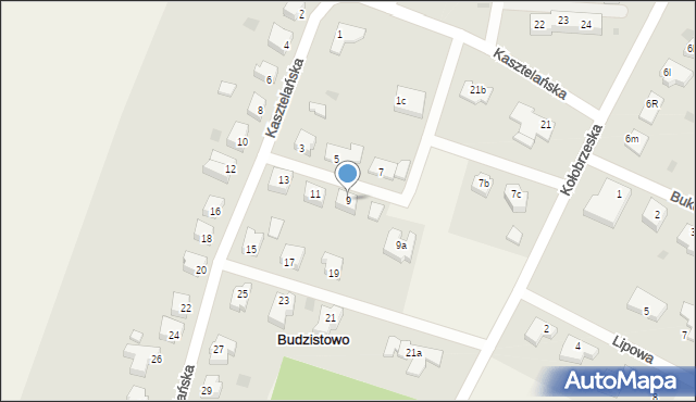 Budzistowo, Kasztelańska, 9, mapa Budzistowo