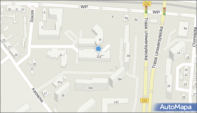 Bydgoszcz, Karpacka, 31a, mapa Bydgoszczy