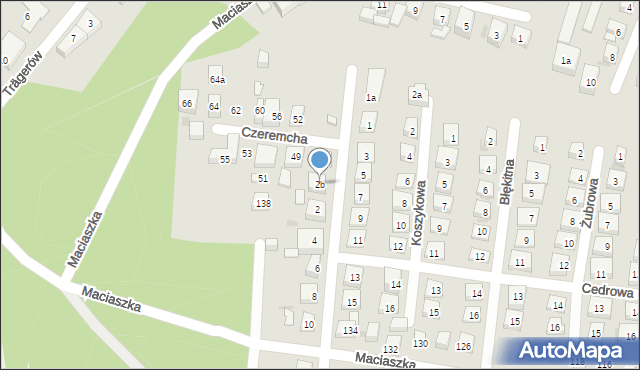 Bydgoszcz, Kalinowa, 2b, mapa Bydgoszczy