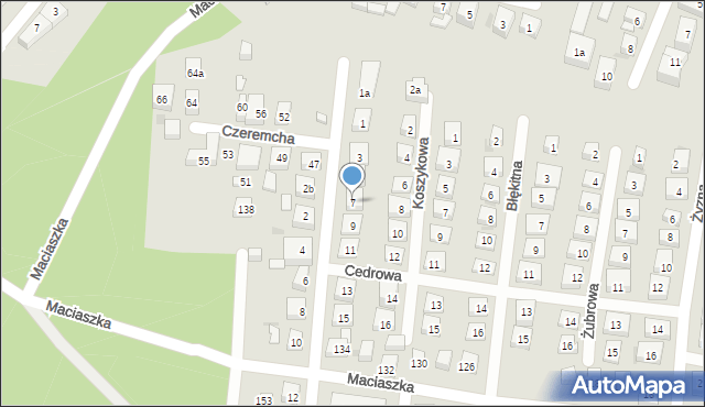Bydgoszcz, Kalinowa, 7, mapa Bydgoszczy