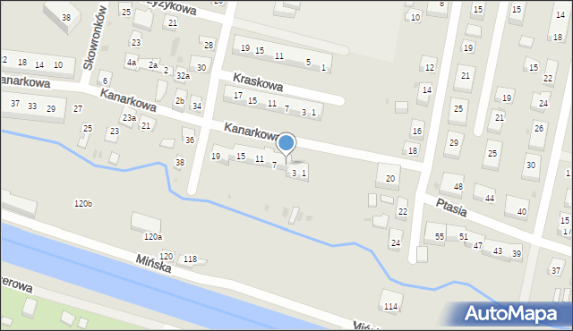 Bydgoszcz, Kanarkowa, 5, mapa Bydgoszczy