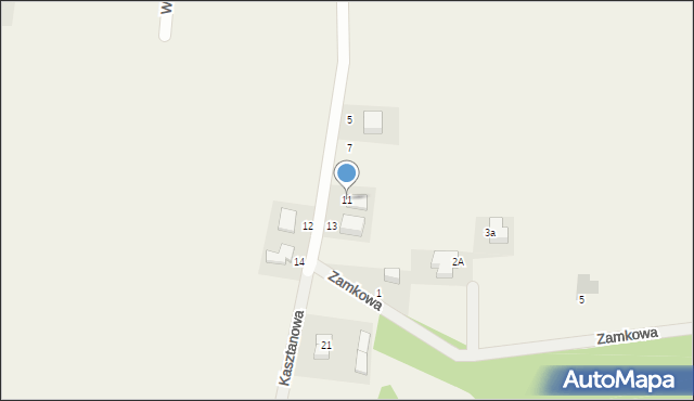 Byków, Kasztanowa, 11, mapa Byków