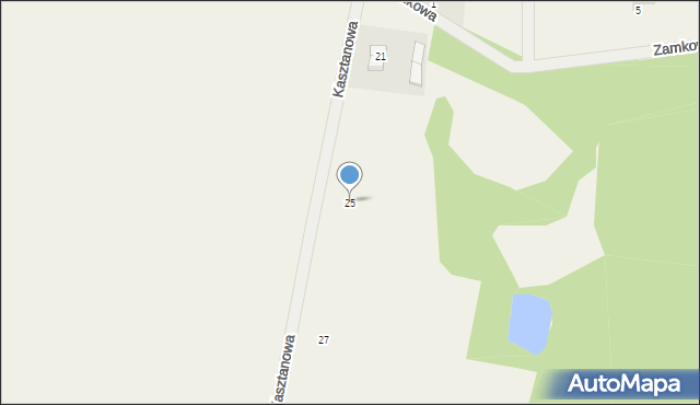 Byków, Kasztanowa, 25, mapa Byków