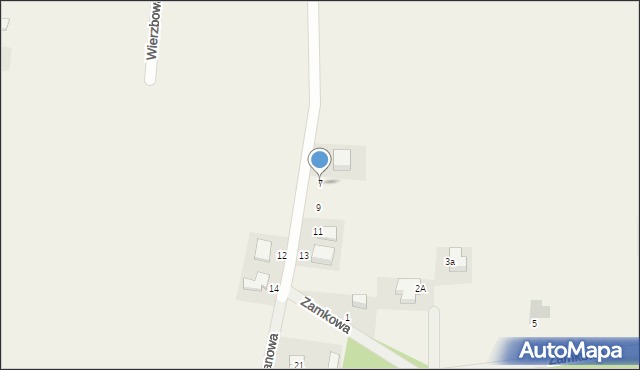 Byków, Kasztanowa, 7, mapa Byków