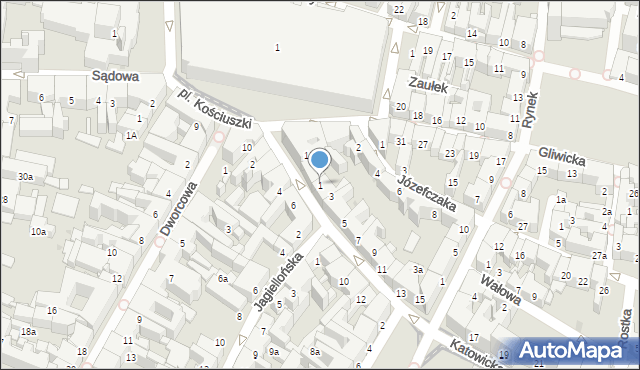 Bytom, Katowicka, 1, mapa Bytomia