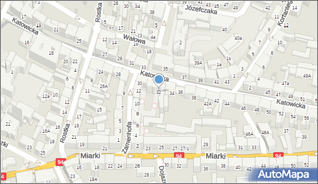 Bytom, Katowicka, 32, mapa Bytomia