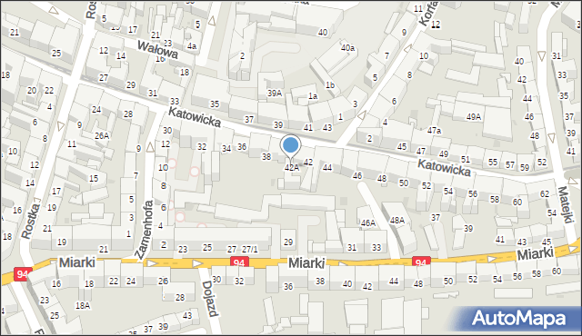 Bytom, Katowicka, 42A, mapa Bytomia