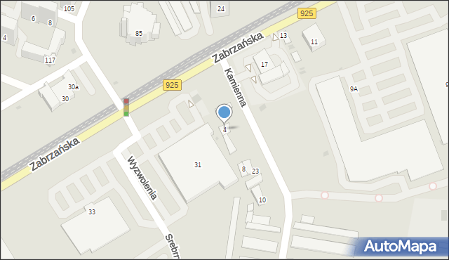 Bytom, Kamienna, 4, mapa Bytomia