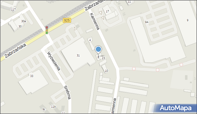 Bytom, Kamienna, 8, mapa Bytomia