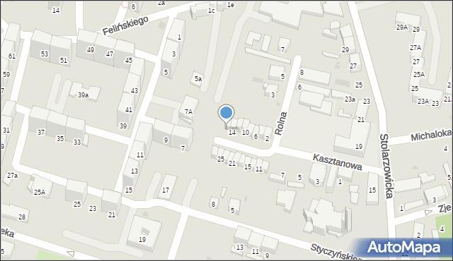 Bytom, Kasztanowa, 16, mapa Bytomia