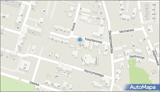 Bytom, Kasztanowa, 5, mapa Bytomia