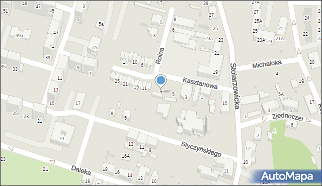 Bytom, Kasztanowa, 7, mapa Bytomia