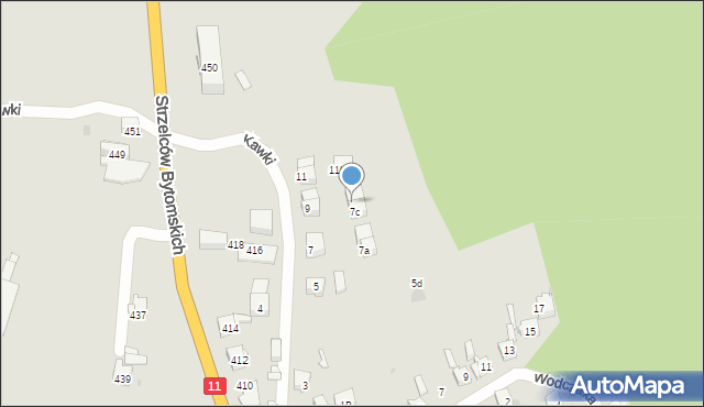 Bytom, Kawki, 7d, mapa Bytomia