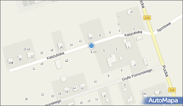 Celbowo, Kaszubska, 7, mapa Celbowo