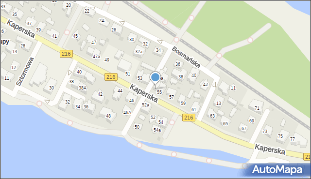 Chałupy, Kaperska, 55b, mapa Chałupy