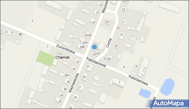 Chamsk, Kasztanowa, 1/3, mapa Chamsk