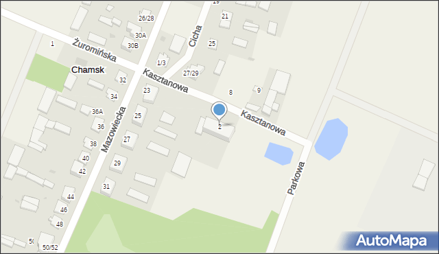 Chamsk, Kasztanowa, 2, mapa Chamsk