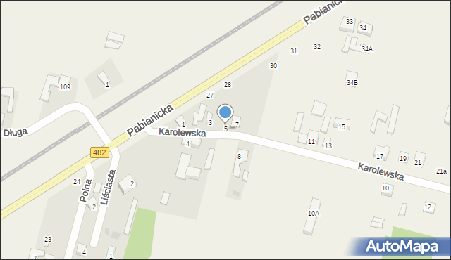 Chechło Pierwsze, Karolewska, 5, mapa Chechło Pierwsze
