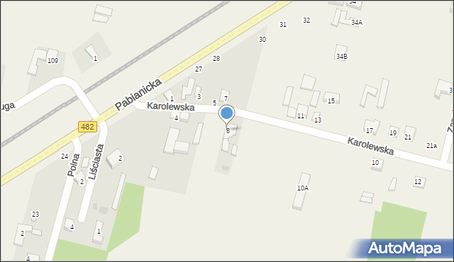 Chechło Pierwsze, Karolewska, 8, mapa Chechło Pierwsze