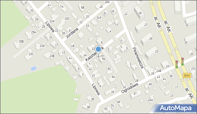 Chełm, Kasztanowa, 5, mapa Chełma